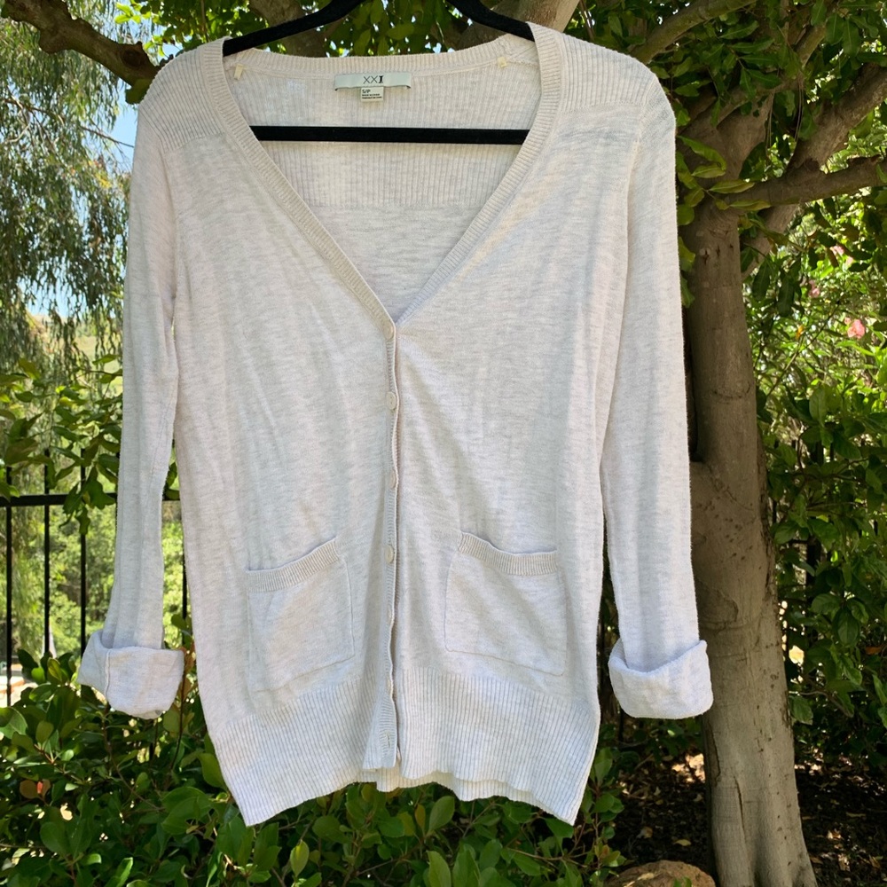 Forever 21 cream cardigan
